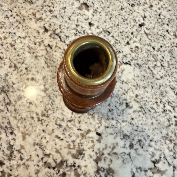 Mid Century wood candlestick holder napkin ring combo - Picture 11 of 13